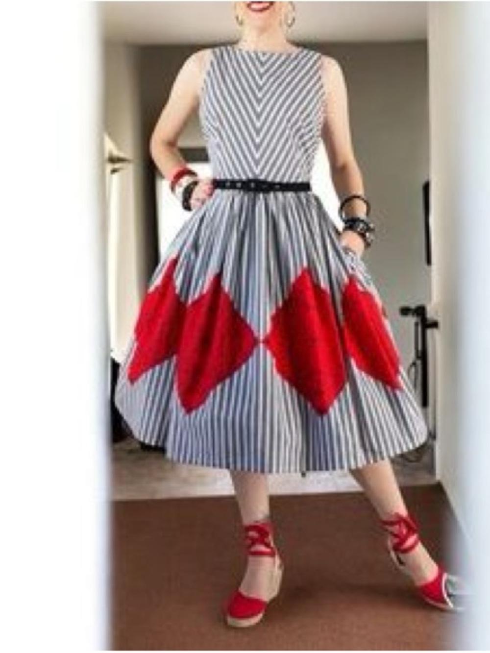 Red spiderweb Diamond Panel Skirt - Women's Skirt - Picture 5 of 5